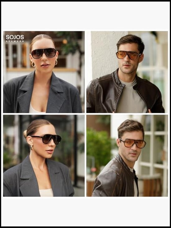 Retro Oversized Polarized Aviator Sunglasses UV400 Protection main image 6